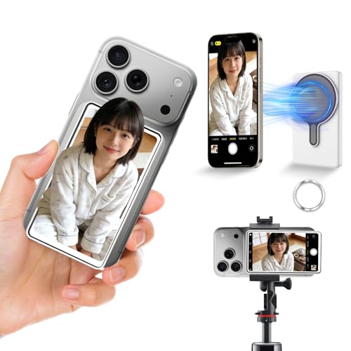 自撮りモニター 「GW旅行・最高の思い出を」4K/1080Pじどりモニター ミラーリング iphone17対応 安定した2.4G/5G WiFi接続 高精細ディスプレイ 50m通信対応 スピーカー搭載 iOS/Android/MagicOS 99％機種対応 Vlog・ライブ配信・インスタ映え・YouTube動画撮影・TikTok対応 軽量薄型 日本語取扱説明書付き(白／4.02インチ)