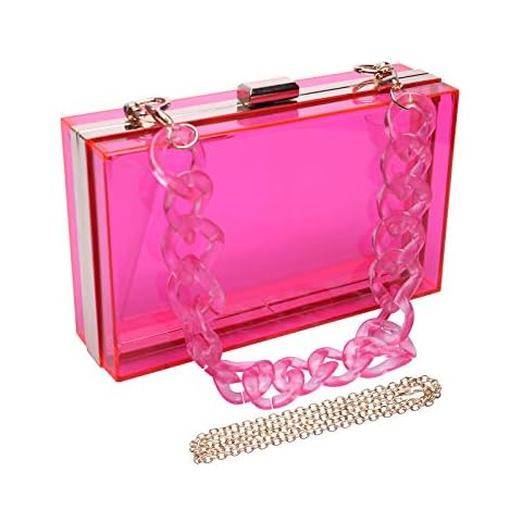 Women Acrylic Transparent Evening Clutch Handbag Cover