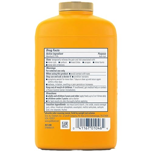 Gold Bond Medicated Original Strength Body Powder, 4 Oz., Talc-Free | Talc free powder with triple action formula, Anti-Itch, absorbs moisture, cools & controls odor, 0.15% menthol for daily use - image 8