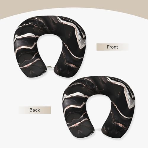 Almohada de poliéster negra para soporte de cuello miniatura 3