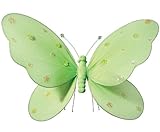 Sequined Hanging Butterfly 3D Wall Décor Color: Green, Size: Small