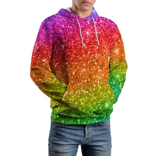 Sweat à capuche paillettes arc-en-ciel UMENG pull confortable S - 6