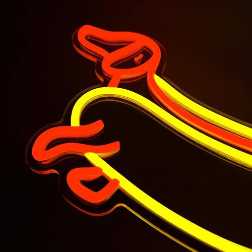 Image of Dachshund Neon Sign Cute Dachshund Neon Light LED Sign for Wall Decor,Animal Wiener Dog Neon Sign for Kids Gifts Game Room Party Man Cave Birthday Gift