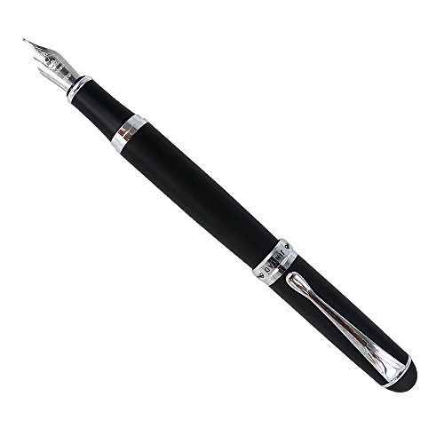 Image of Jinhao Fountain Pen Silver Trim Medium Nib X750 With Gift Case (Frosted Black)