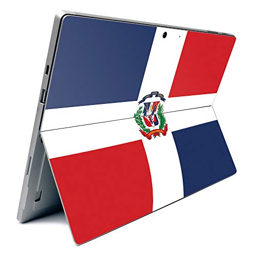 Image of MightySkins Carbon Fiber Skin for Microsoft Surface Pro 7 - Dominican Flag | Textured Carbon Fiber Finish | Easy to Apply, Remove, and Change Styles | Made in The USA