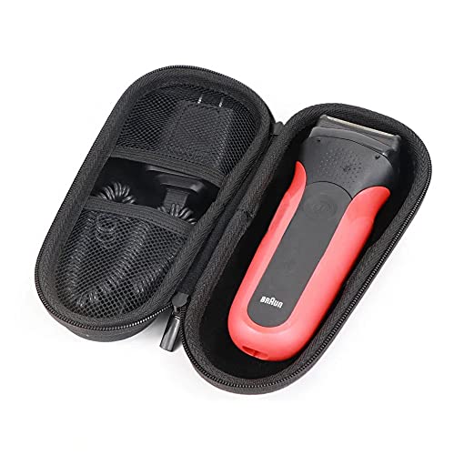 Braun Series 3 et 5 Étui de protection pour rasoir électrique, rouge, design moderne avec dragonne, fonctionne avec piles, rechargeable, pour hommes,...