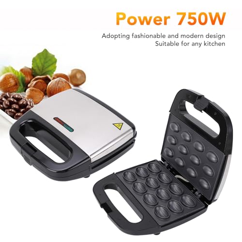 Topyond Walnut Cookie Maker, Electric Oreshki Mold, Non-Stick Double-Sided 12-Hole Nut Cookie Maker, for Homemade Nut Cookies and Oreshki, Easy to Use, Efficient Baking