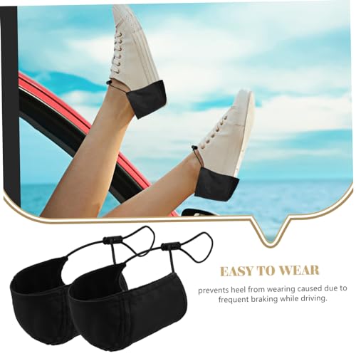2Pcs Wear Resistant Shoe Heel Covers Brake Throttle Shoe Protectors for Car Driving Black Compatible with Flats and Wedges Easy to Use Heel Protection3