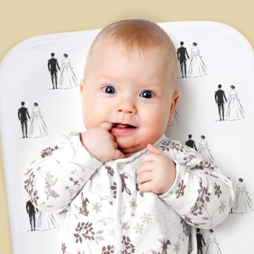 Azeeda 'Minimalist Wedding Couple' Baby Burp/Wash Cloth (BC00029654)2