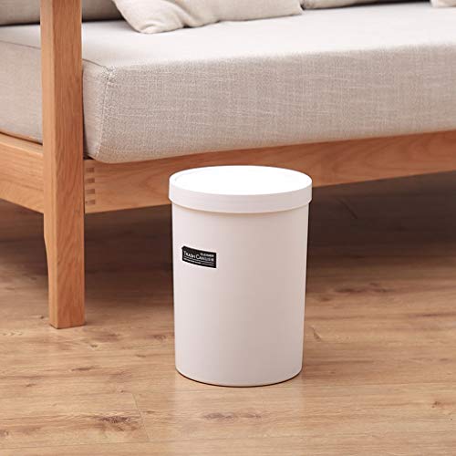 Cubo de basura de cocina de plástico con tapa para baño doméstico 5