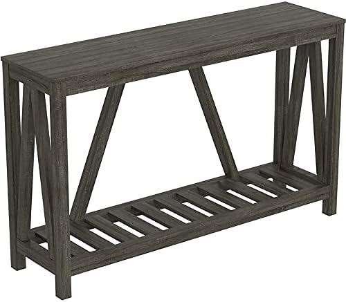 Safdie & Co. - Gray Farmhouse Entry Table, Engineered Solid Wood Console Table, Use As Doorway Table, Hallway Desk, or Accent Furniture for Decorating Foyer, 52 x 14 x 32 Inches