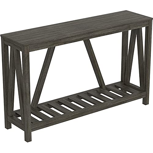 Safdie & Co. - Gray Farmhouse Entry Table, Engineered Solid Wood Console Table, Use As Doorway Table, Hallway Desk, Or Accent Furniture For Decorating Foyer, 52 X 14 X 32 Inches #TOP4