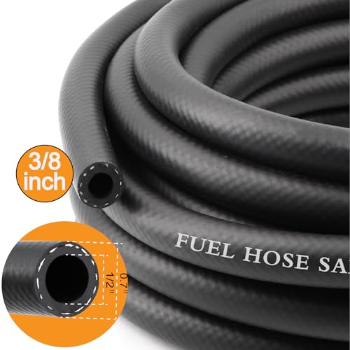 Image of 3 /8 Inch 25Ft Fuel Line Hose Push Lock NBR Rubber SAE 30R7 300PSI with 10Pcs Clamps Used in Automobile Engines Fuel Systems