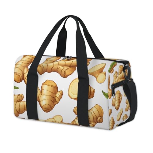 Ginger Sports Gym Bag Travel Duffel Bag Overnight Duffle Bags for Boys Girls,Weekender Sleepover Bags for Travel