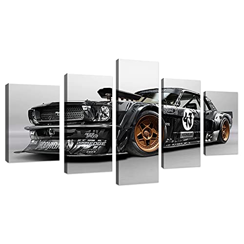 Ken Block Hoonicorn Mustang Hoonigan 5 Panel Canvas Print Wall Art Canvas Prints Art Work Panels Modern Set Gallery Bedroom Pictures HD Wall Decoration/Ken Block Car/Frame (20x35 20x45 20x55cm)