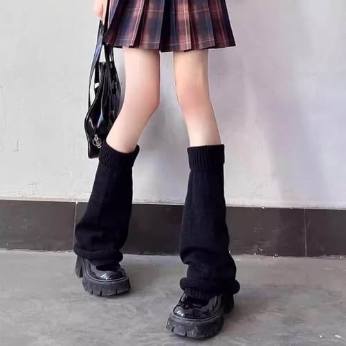 AQOKKA Y2K Knit Leg Warmers for Women Kawaii Leg Warmers Harajuku Long Leg Socks Cover Goth Lolita Winter Accessories