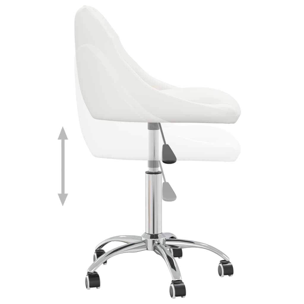 Juego de 2 sillas de comedor giratorias de piel sintética con estructura cromada, rotación de 360°, altura regulable y con ruedas, máx. 110 kg por asiento