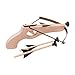 BestSaller 1268 Holz Hand-Armbrust Mini mit Federstahlbogen, inklusive 3 Bolzen, Natur