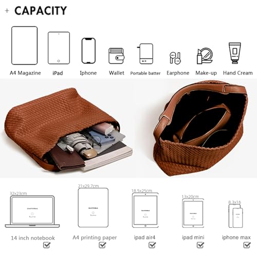 JINMANXUE Women Boston Bag, Woven Hobo Tote Handbag and Purses, Female Satchel Messenger Bags, Fashion Shoulder Crossbody Bag4