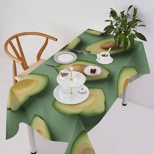 Nappe rectangulaire motif vert 140x279 cm antitache pour table - 3