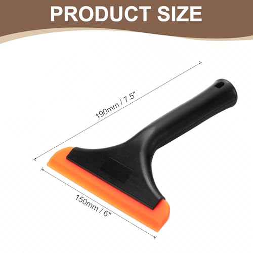Image of HARFINGTON Squeegee 6 Inch Length Auto Water Blade Shower Squeegee with Non-Slip Handle for Windshield Window Cleaner Glass Door, Black