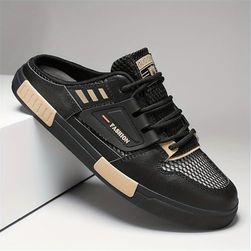 Mens Stylish Streetwear Hollow Out Mule Slippers - Comfortable Non-Slip Rubber Sole, Ventilated Breathable Design for Casual Ease - Ideal Footwear for Trendsetters2