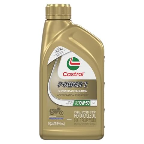 Castrol Power1 4T 10W-50 Full Synthetic Motorcycle Oil, 1 Quart, Pack of 6 Cover