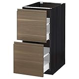 METOD/MAXIMERA base cb 2 frontali/2 cassetti alti 40x62.1x88 cm nero/noce Voxtorp