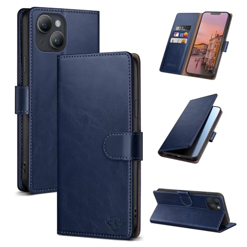 SUANDUCK Wallet Case for iPhone 14 6.1", Blue