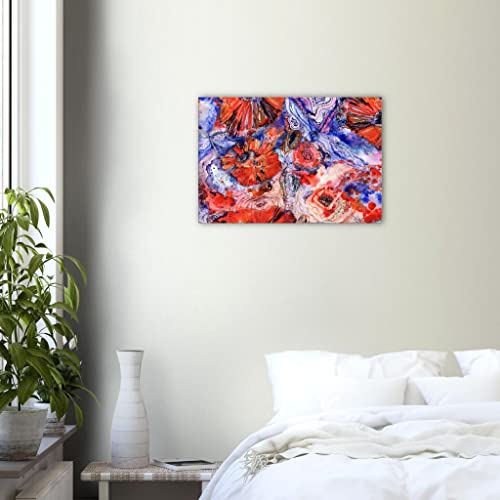Toile encadrée 50 x 70 cm de coquelicot qualité galerie d'art