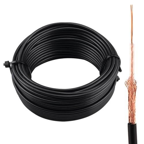 urcianow RG174 Coaxial Cable 50ft High Flexibility Low Loss 50 Ohm Coax Wire with Heavy Shielding for RF Devices CCTV WiFi Home Automation (SMA BNC Compatible)