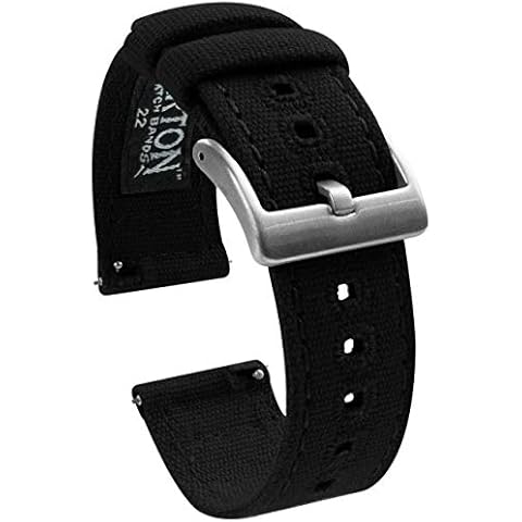 Barton Canvas Quick Release Watch Band Straps - Choose Color & Width - 18mm, 19mm, 20mm, 21mm, 22mm, 23mm, or 24mm - Durable Canvas Watch Strap for Stylish Look - 22mm Canvas Watch Bands Cover