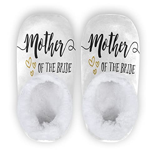 DOMIKING Groom Wedding Bride Slippers Bridesmaid Bridal Bed Slippers for Unisex Women Men M