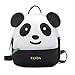 GOESUP Cute Panda Pattern Backpack Women Girls Pu Leather Small Casual Shoulder Daypack Bag (Black)