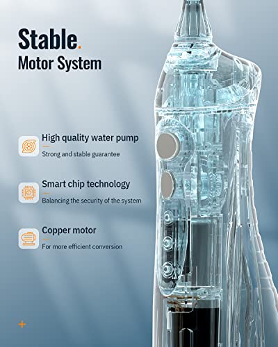 Water Flosser, Mornwell Water Flossers For Teeth - 330Ml Tank Usb Rechargeable Dental Flosser, Ipx7 Waterproof 3 Modes & 4 Jet Tips Portable Dental Oral Irrigator,Professional Water Flosser #TOP3