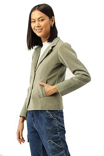 Image of Leather Retail Long Winter Wear Velvet Jacket For Women