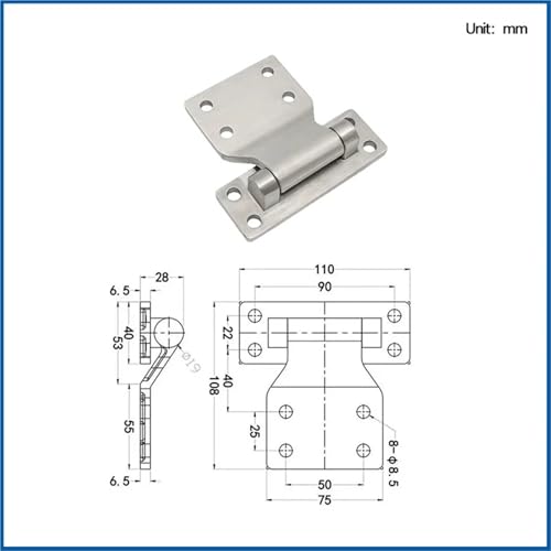 Charnière robuste acier inoxydable 304 accessoire ingénierie pour machine