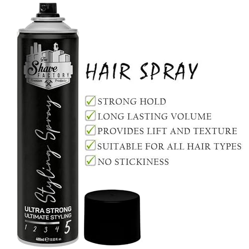 The Shave Factory Ultra Strong Styling Spray 400ml miniatura 3