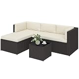 Outsunny 3 Piece Patio Furniture Set, Wicker Rattan Outdoor Patio Conversation...