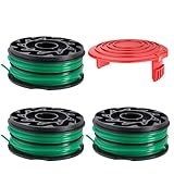 DF-080 Replacement Spool Compatible with Black+Decker String Trimmer GH1100 GH1000 GH2000 Electric String Grass Trimmer Lawn Edger, DF080 Dual Line 30ft 0.080' Auto-Feed Spool (3 Spools, 1 Cap)