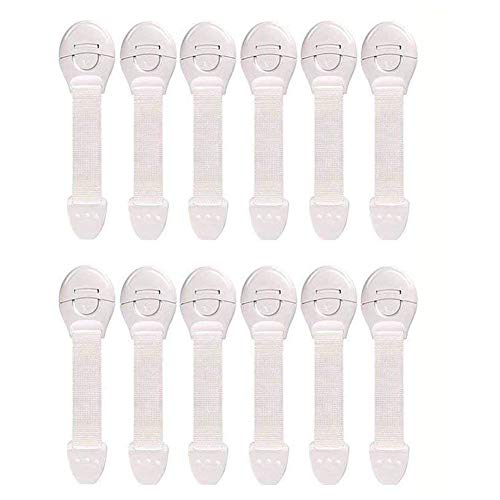 Loyiigo Cerraduras de Seguridad para Niños 12 Pack Gabinetes de Prueba Bloqueo de Seguridad Adhesivo 3M