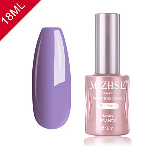 MIZHSE Purple Gel Nail Polish, 18ml 0.61oz Soak Off UV LED Nail Gel Purple with Elegant Gift Box
