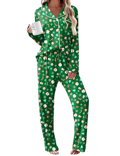 Ekouaer Womens Pajama Sets 2 Piece Long Sleeve Sleepwear Soft Button Up Pjs - image 1