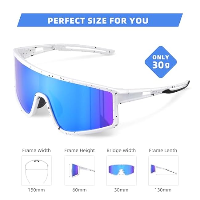 Sports Baseball Cycling Sunglasses for Men: Polarized Sunglasses for Women Youth UV400 Protection Running