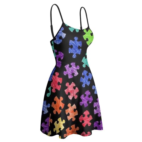 NiYoung Sundresses for Women Casual Summer Beach Sleeveless Spaghetti Strap Dress