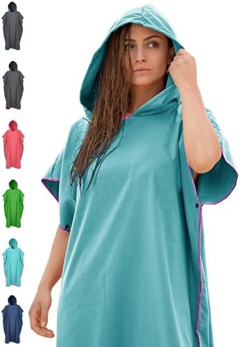 NirvanaShape Toalla Poncho 2 en 1 de Microfibra para Adultos – Al...