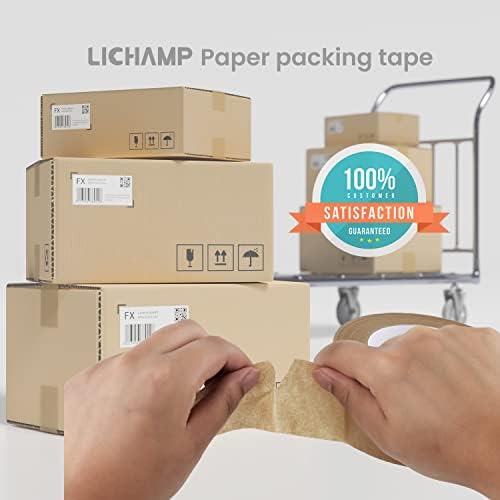 Lichamp 크래프트 포장 테이프, 포장 상자용 브라운 크래프트 고무 테이프, 배송 판지 및 판지 밀봉, 6롤 x 5.1cm x 45.2m(2인치 x 55야드) x 7mm, B206BN — 사진 7