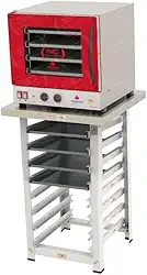 Forno Turbo Elétrico Fast Oven Prp-004 220v Vermelho + Bancada Mes-004 + 4 Assadeiras - Progás