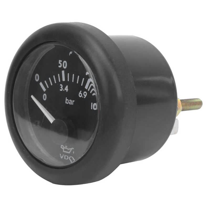 Car Motor Pressure Meter Oil Pressure Gauge Corrosion Proof with High Accuracy for Engineer for Agricultural Machinery - (Guide Length: DC24V)