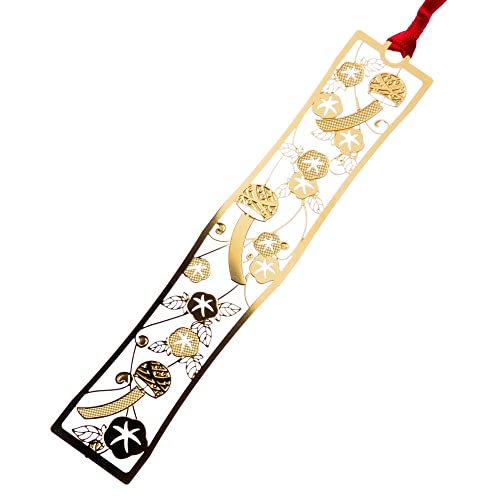 �a���u�b�N�}�[�J�[ ���̞x�V���[�Y 24K�\�ʉ��H �������u�b�N�}�[�J�[ Metal bookmark, Japanese pattern (����ƕ���)